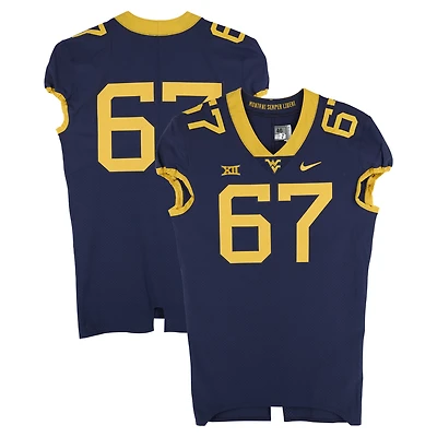 West Virginia Mountaineers Team-Issued #67 Navy Nike Jersey from the Football Program - Size 46+4