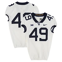 West Virginia Mountaineers Team-Issued #49 White Nike Jersey from the Football Program - Size 40+2