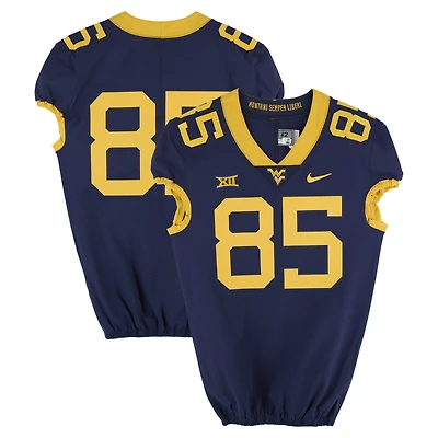 West Virginia Mountaineers Team-Issued #85 Navy Nike Jersey from the Football Program - Size 42+2