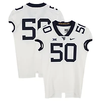 West Virginia Mountaineers Team-Issued #50 White Nike Jersey from the Football Program - Size 48+4