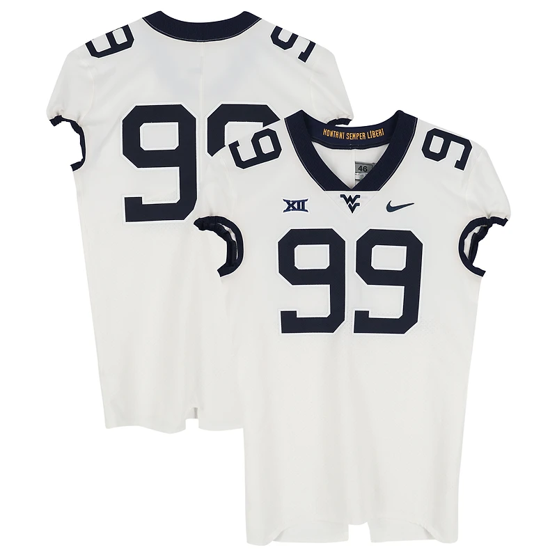 West Virginia Mountaineers Team-Issued #99 White Nike Jersey from the Football Program - Size 46+4