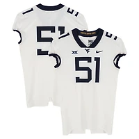 West Virginia Mountaineers Team-Issued #51 White Nike Jersey from the Football Program - Size 46+4