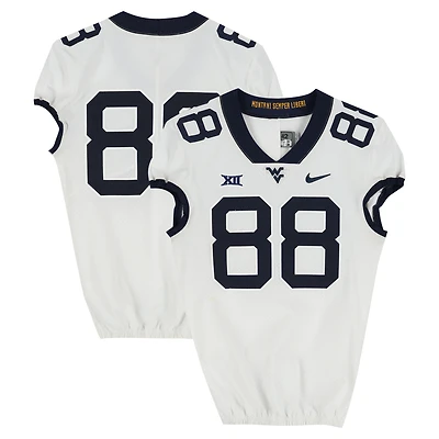West Virginia Mountaineers Team-Issued #88 White Nike Jersey from the Football Program - Size 42+2