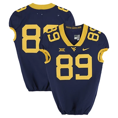 West Virginia Mountaineers Team-Issued #89 Navy Nike Jersey from the Football Program - Size 40+2