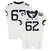 West Virginia Mountaineers Team-Issued #62 White Nike Jersey from the Football Program - Size 48+4