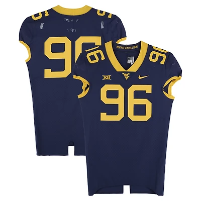 West Virginia Mountaineers Team-Issued #96 Navy Nike Jersey from the Football Program - Size 46+4