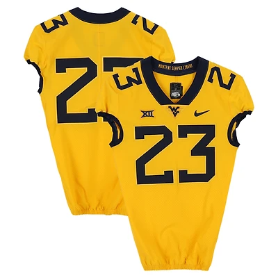 West Virginia Mountaineers Team-Issued #23 Gold Nike Jersey from the Football Program - Size 40+2