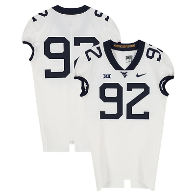 West Virginia Mountaineers Team-Issued #92 White Nike Jersey from the Football Program - Size 44+4