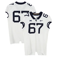 West Virginia Mountaineers Team-Issued #67 White Nike Jersey from the Football Program - Size 48+4