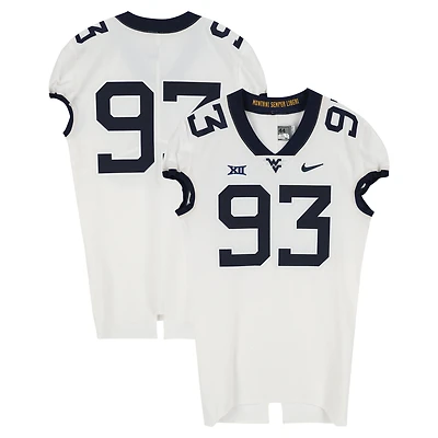 West Virginia Mountaineers Team-Issued #93 White Nike Jersey from the Football Program - Size 44+4