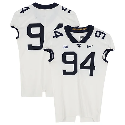 West Virginia Mountaineers Team-Issued #94 White Nike Jersey from the Football Program - Size 46+4