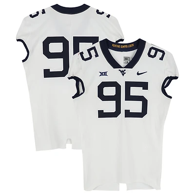 West Virginia Mountaineers Team-Issued #95 White Nike Jersey from the Football Program - Size 48+4