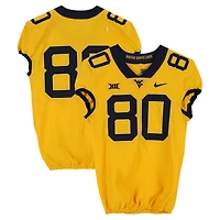 West Virginia Mountaineers Team-Issued #80 Gold Nike Jersey from the Football Program - Size 42+2