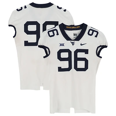 West Virginia Mountaineers Team-Issued #96 White Nike Jersey from the Football Program - Size 46+4