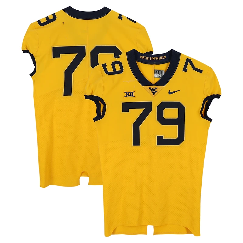 West Virginia Mountaineers Team-Issued #79 Gold Nike Jersey from the Football Program - Size 48+4