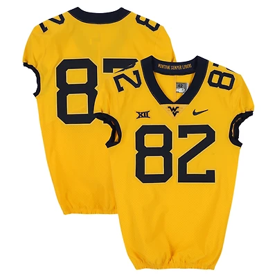 West Virginia Mountaineers Team-Issued #82 Gold Nike Jersey from the Football Program - Size 42+2