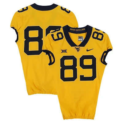 West Virginia Mountaineers Team-Issued #89 Gold Nike Jersey from the Football Program - Size 40+2