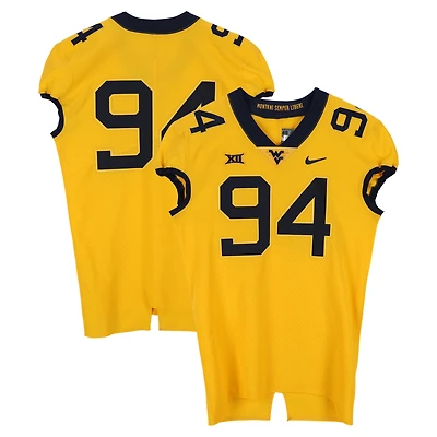 West Virginia Mountaineers Team-Issued #94 Gold Nike Jersey from the Football Program - Size 48+4