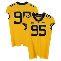West Virginia Mountaineers Team-Issued #95 Gold Nike Jersey from the Football Program - Size 46+4