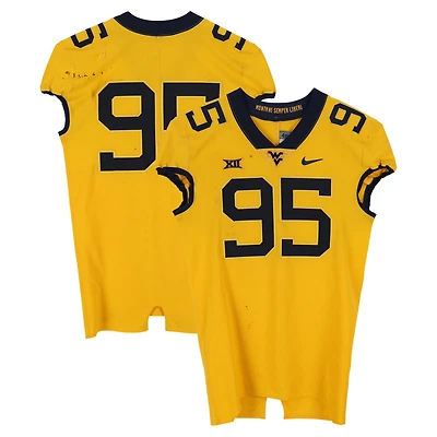 West Virginia Mountaineers Team-Issued #95 Gold Nike Jersey from the Football Program - Size 46+4