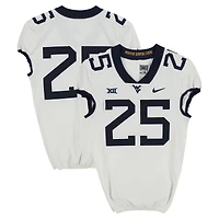 West Virginia Mountaineers Team-Issued #25 White Nike Jersey from the Football Program - Size 40+2