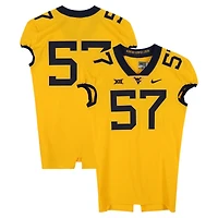 West Virginia Mountaineers Team-Issued #57 Gold Nike Jersey from the Football Program - Size 46+4