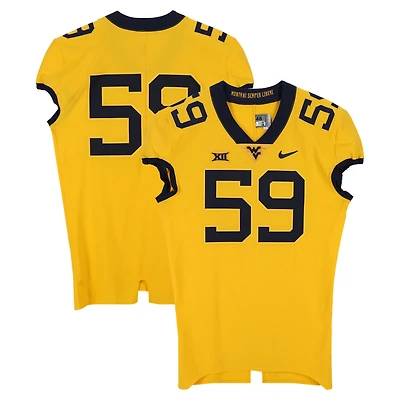 West Virginia Mountaineers Team-Issued #59 Gold Nike Jersey from the Football Program - Size 48+4