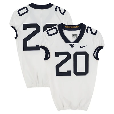 West Virginia Mountaineers Team-Issued #20 White Nike Jersey from the Football Program - Size 40+2