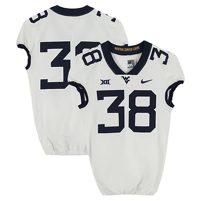 West Virginia Mountaineers Team-Issued #38 White Nike Jersey from the Football Program - Size 40+2