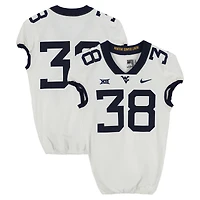 West Virginia Mountaineers Team-Issued #38 White Nike Jersey from the Football Program - Size 40+2