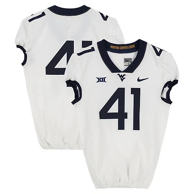 West Virginia Mountaineers Team-Issued #41 White Nike Jersey from the Football Program - Size 42+2