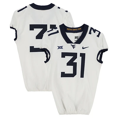 West Virginia Mountaineers Team-Issued #31 White Nike Jersey from the Football Program - Size 42+2