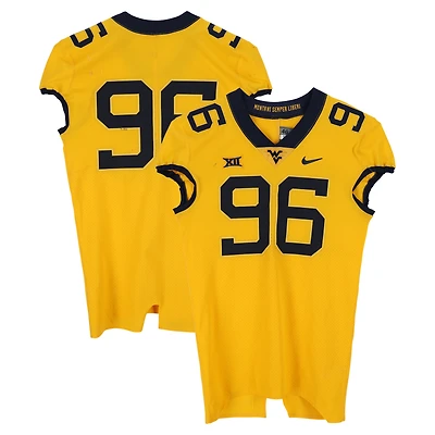 West Virginia Mountaineers Team-Issued #96 Gold Nike Jersey from the Football Program - Size 46+4