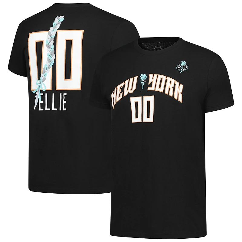 Unisex Stadium Essentials Black New York Liberty Ellie Mascot Name & Number T-Shirt