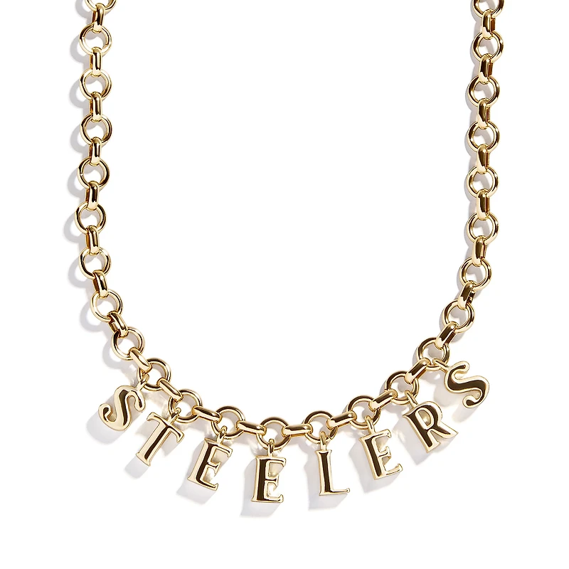 BaubleBar Pittsburgh Steelers Wordmark Charm Necklace