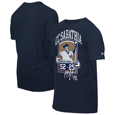 Men's New Era CC Sabathia Navy York Yankees 2025 National Baseball Hall of Fame Graphic T-Shirt