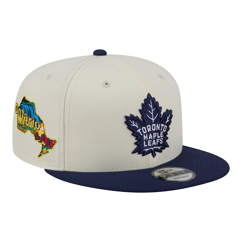 Men's New Era  White/Navy Toronto Maple Leafs Injection Localized Two-Tone 9FIFTY Snapback Hat