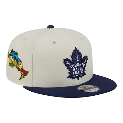 Men's New Era  White/Navy Toronto Maple Leafs Injection Localized Two-Tone 9FIFTY Snapback Hat