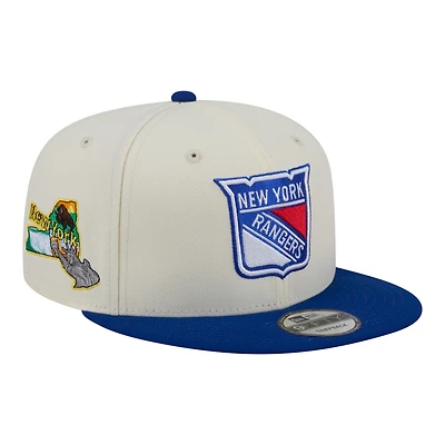 Men's New Era  White/Blue New York Rangers Injection Localized Two-Tone 9FIFTY Snapback Hat