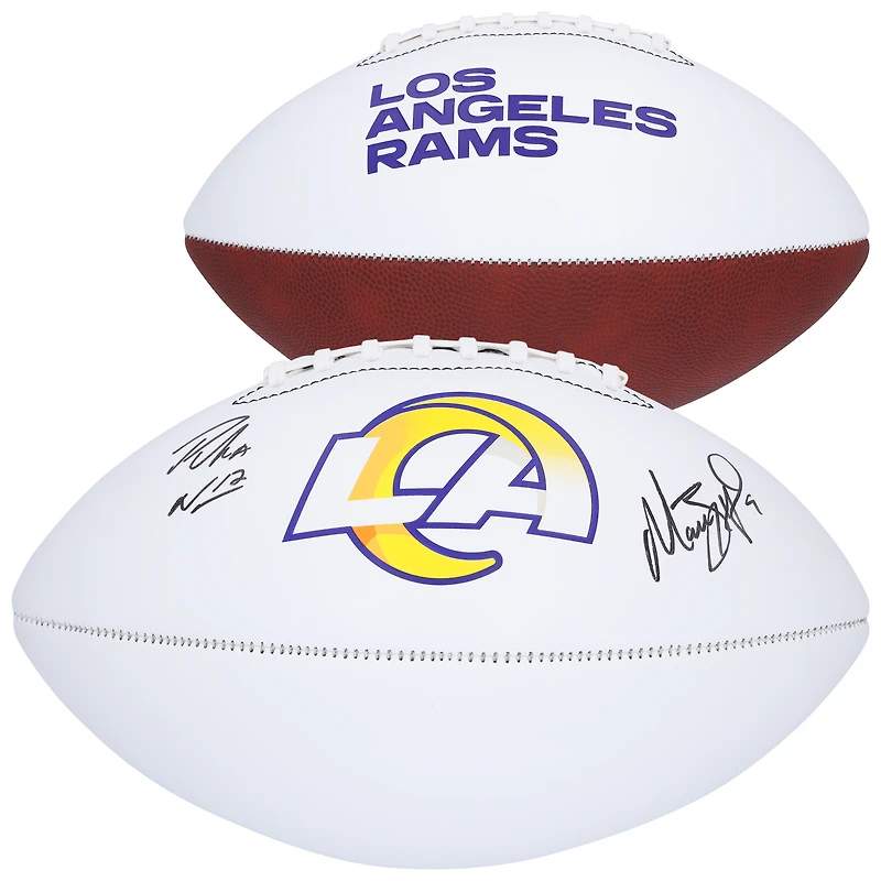 Matthew Stafford & Puka Nacua Los Angeles Rams Autographed Franklin White Panel Football