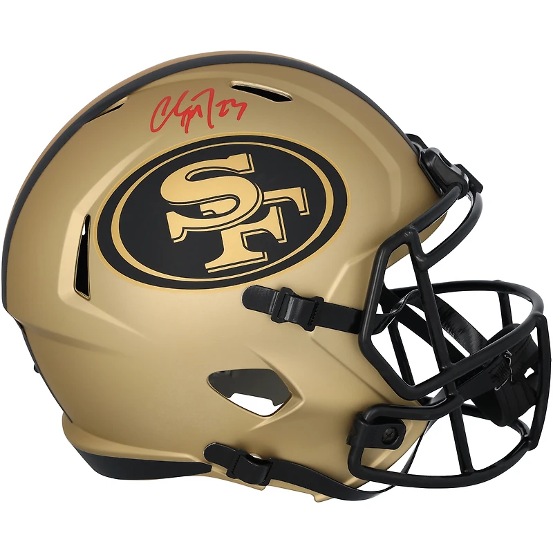 Christian McCaffrey San Francisco 49ers Autographed Riddell Rave Speed Replica Helmet