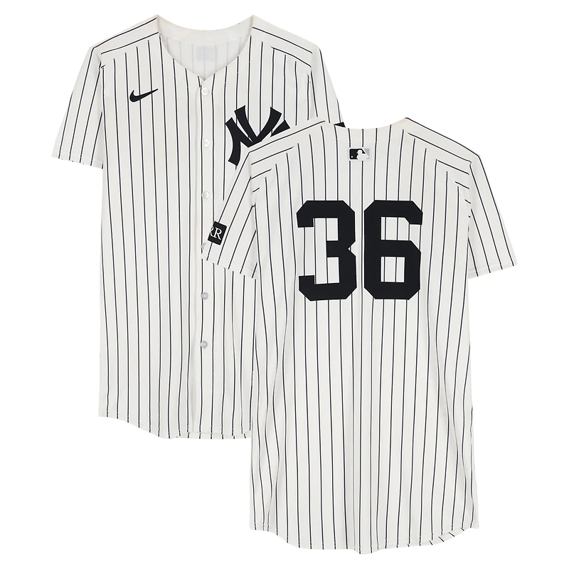 Clarke Schmidt New York Yankees Game-Used #36 White Pinstripe Nike Jersey vs. Athletics on June 28, 2025