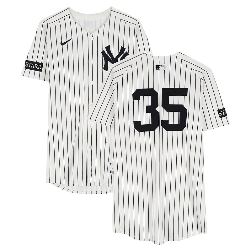 Cody Bellinger New York Yankees Game-Used #35 White Pinstripe Nike Jersey vs. Athletics on June 29, 2025 - 3-5, HR, 3 RBI, 3 R
