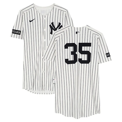 Cody Bellinger New York Yankees Game-Used #35 White Pinstripe Nike Jersey vs. Athletics on June 29, 2025 - 3-5, HR, 3 RBI, 3 R