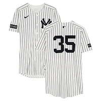 Cody Bellinger New York Yankees Game-Used #35 White Pinstripe Nike Jersey vs. Athletics on June 29, 2025 - 3-5, HR, 3 RBI, 3 R