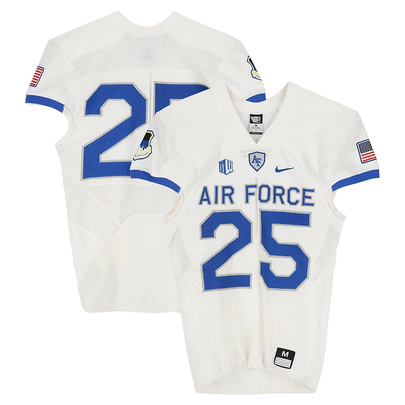 Air Force Falcons Team-Issued #25 White Nike Jersey from the Football Program - Size M