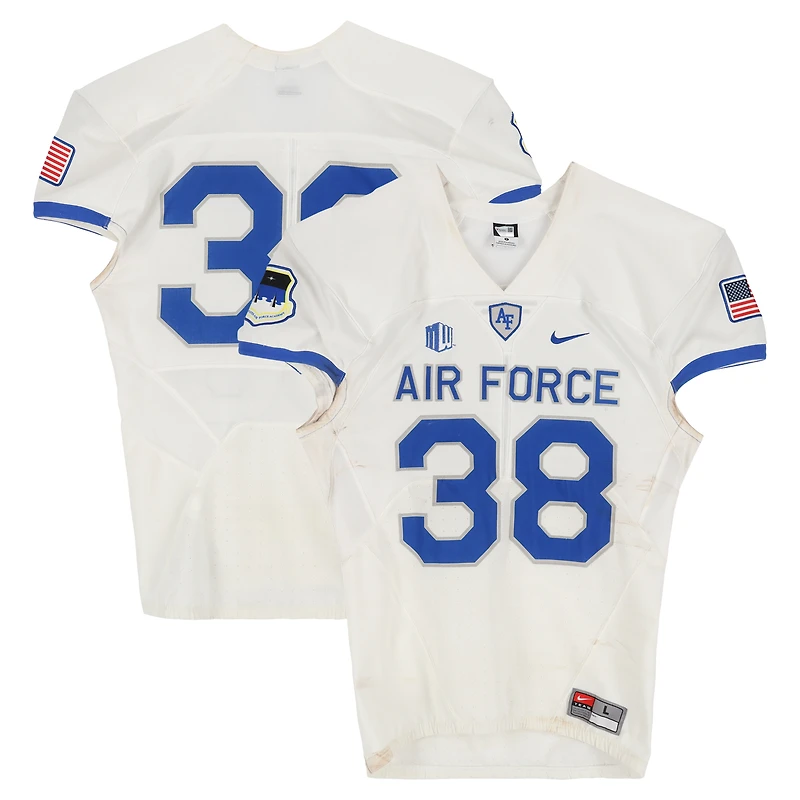Air Force Falcons Team-Issued #38 White Nike Jersey from the Football Program - Size L