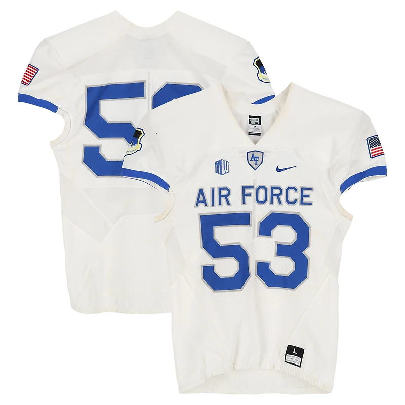 Air Force Falcons Team-Issued #53 White Nike Jersey from the Football Program - Size L