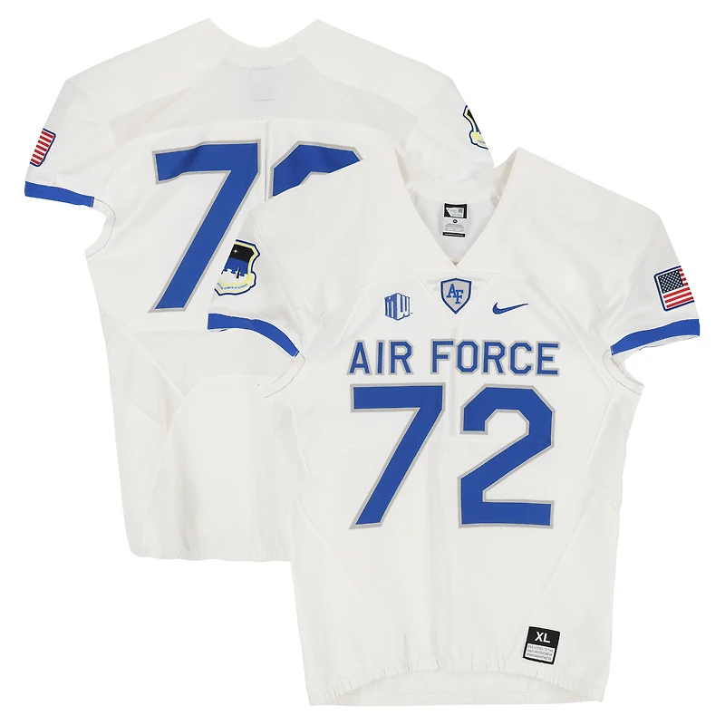 Air Force Falcons Team-Issued #72 White Nike Jersey from the Football Program - Size XL