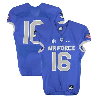 Air Force Falcons Team-Issued #16 Royal Nike Jersey from the Football Program - Size M